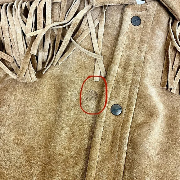 Men’s Suede Leather Fringed Western Jacket size XL - Picture 9 of 14